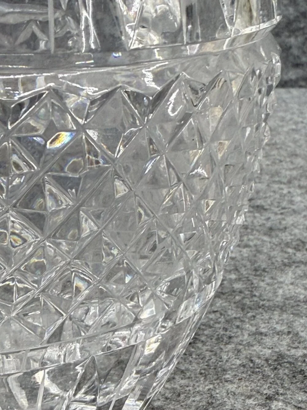 Vintage Ceska Lead Crystal Ice Bucket / Wine Chiller with Integrated Tab Handles
